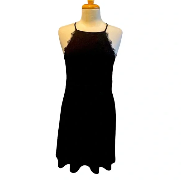 Miami Dresses | Miami Medium Black Knee Length Lace Cut Out Back Detail A Line Dress | Color: Black | Size: M | Kaylnandersen's Closet